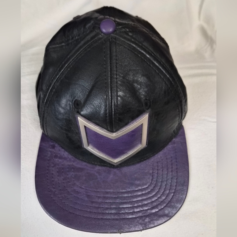 Marvel Bioworld Black and Purple Leather Hat
